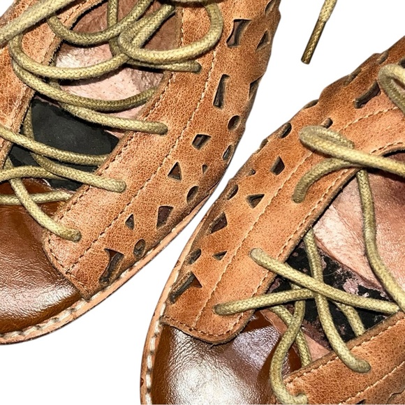 Jeffrey Campbell Brown Leather Cors-Daisy Lace Up Booties Sandals Shoes size 8 - Picture 10 of 14